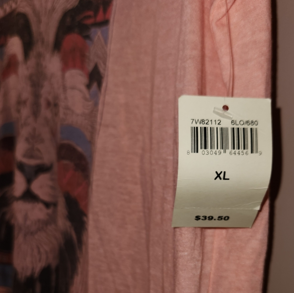 New w/ Tags Lucky Brand Peach Lion T Shirt Size XL - Picture 5 of 5